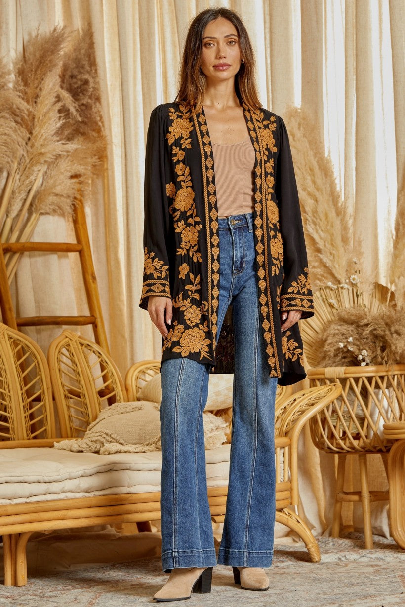 Embroidered Cardigan Plus