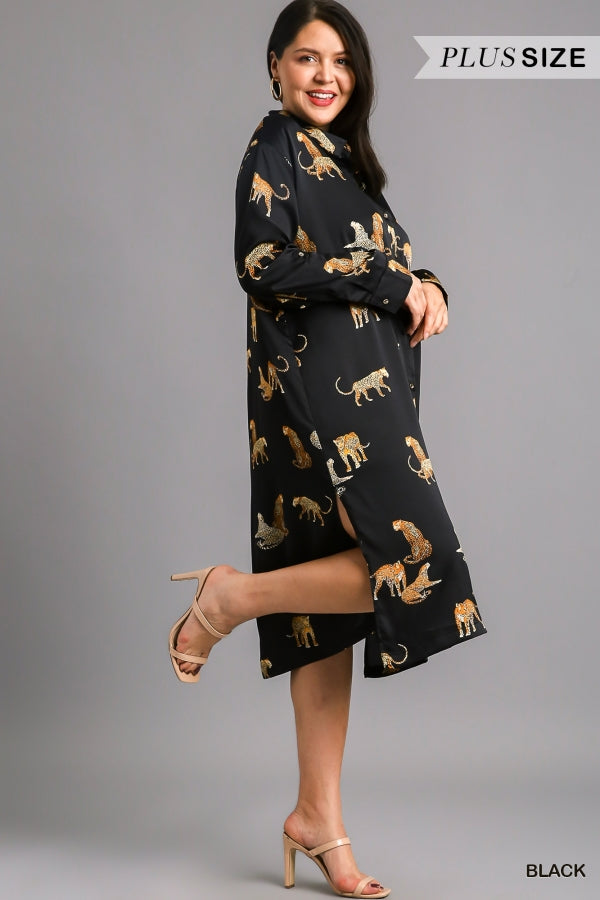 Leopard Midi Dress Plus