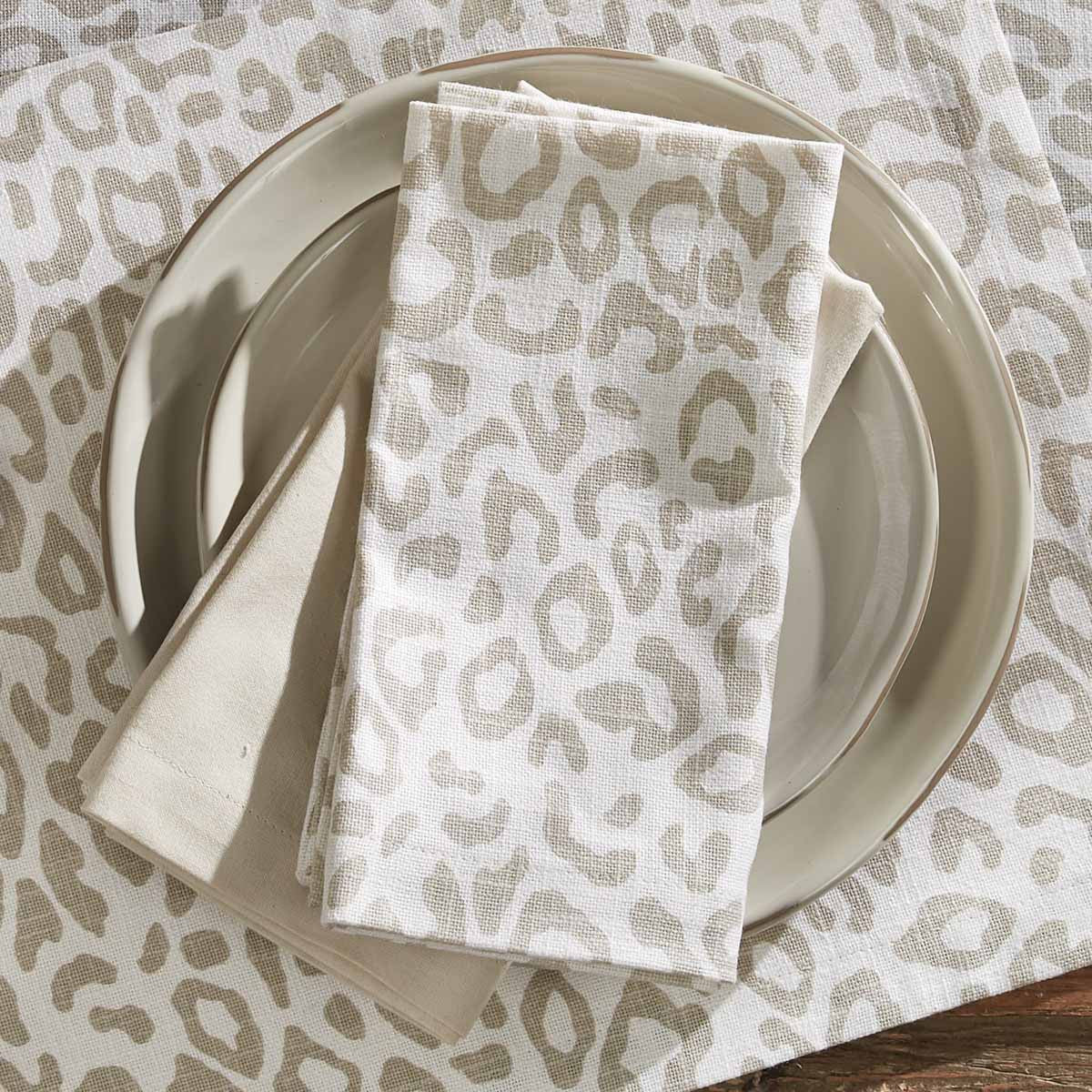 Safari Leopard Printed Napkin- Natural