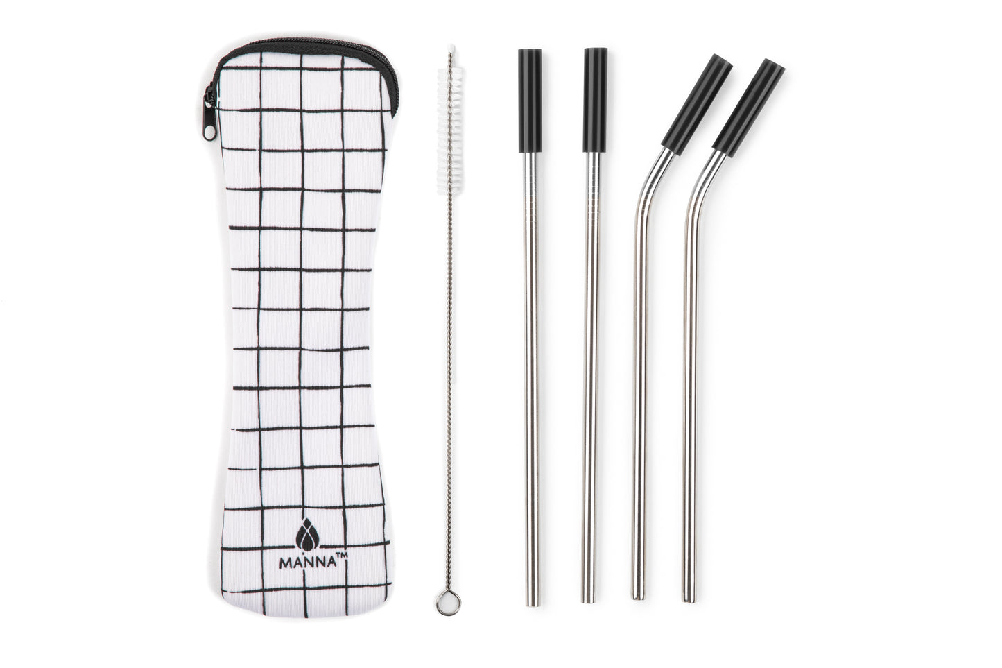Stainless Steel Straws w/ Tips Travel Set 6pc