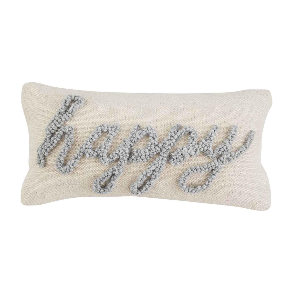 Happy Mini Hooked Pillow