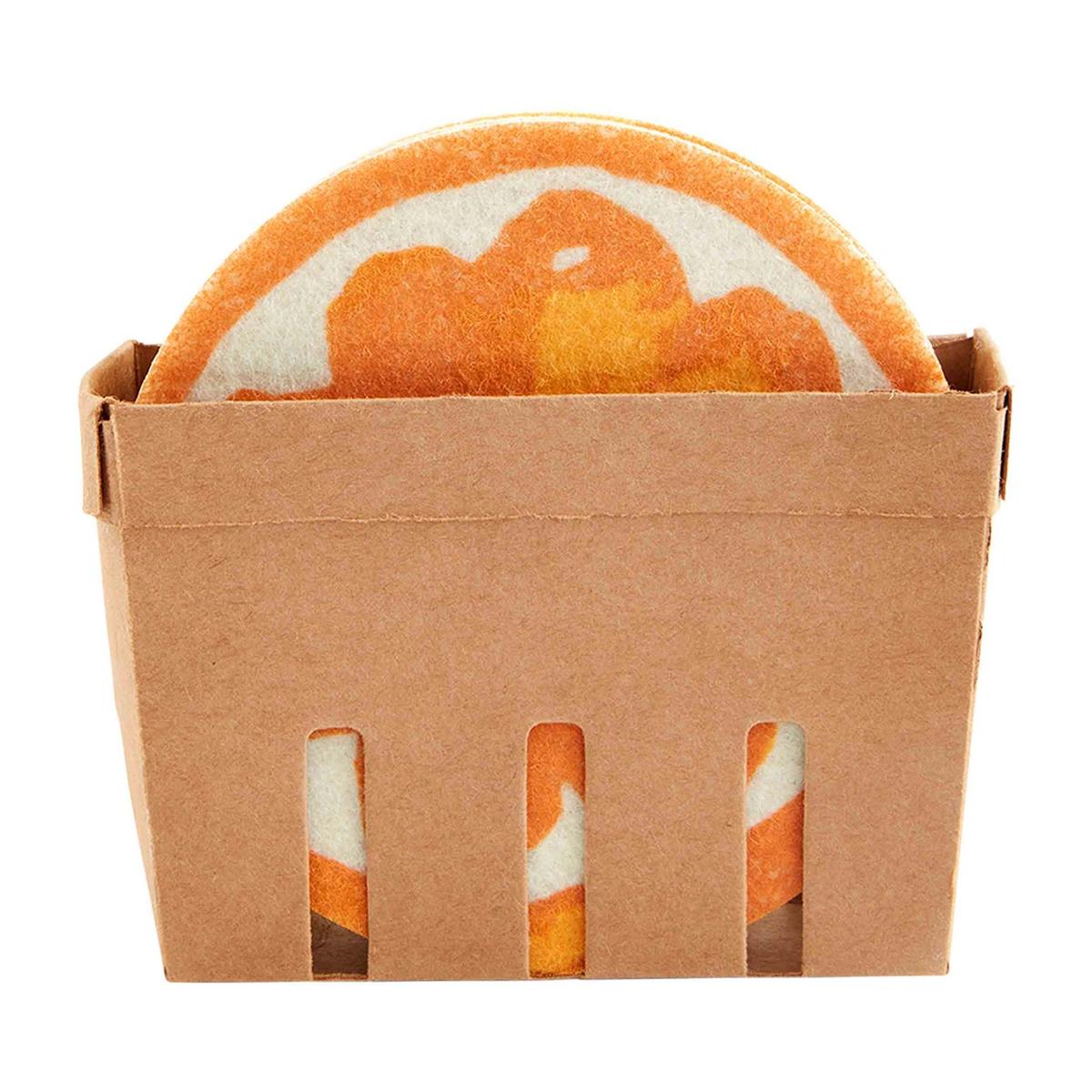 Orange Felt Coaster Set