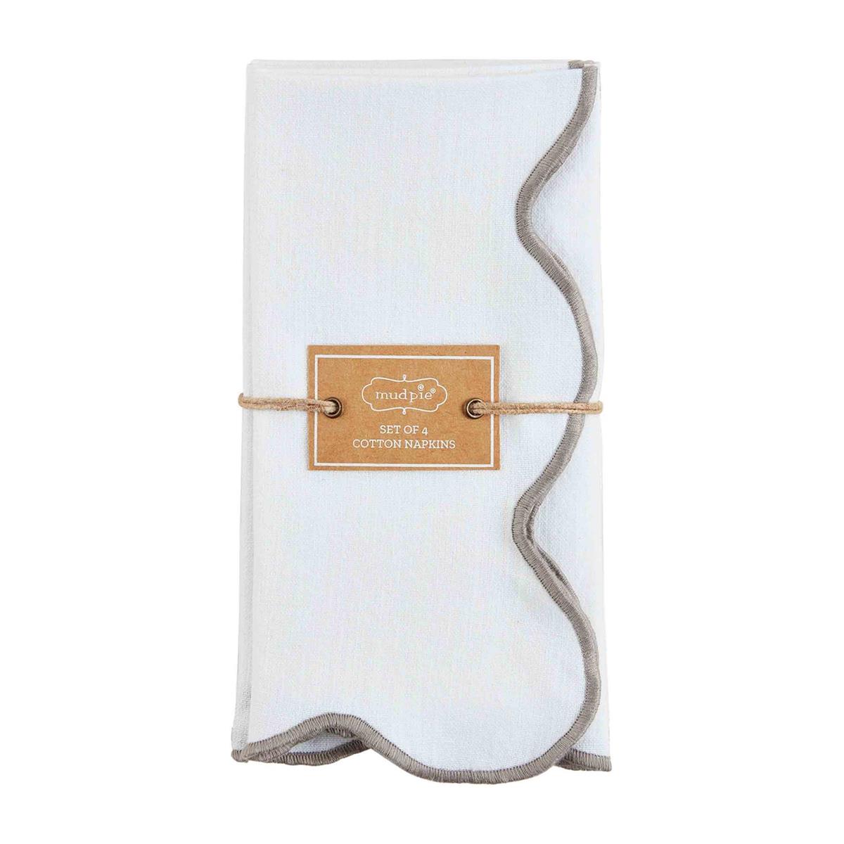Gray Scallop Napkin Set