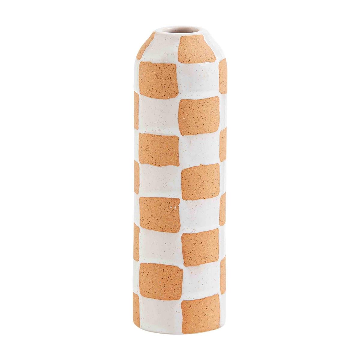 Check Terracotta Stem Vase