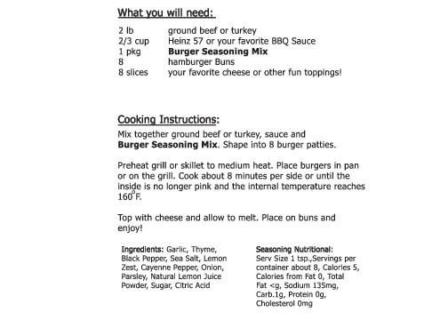 Burger Seasoning Mix