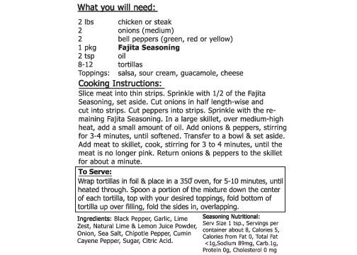 Fajitas Seasoning Mix