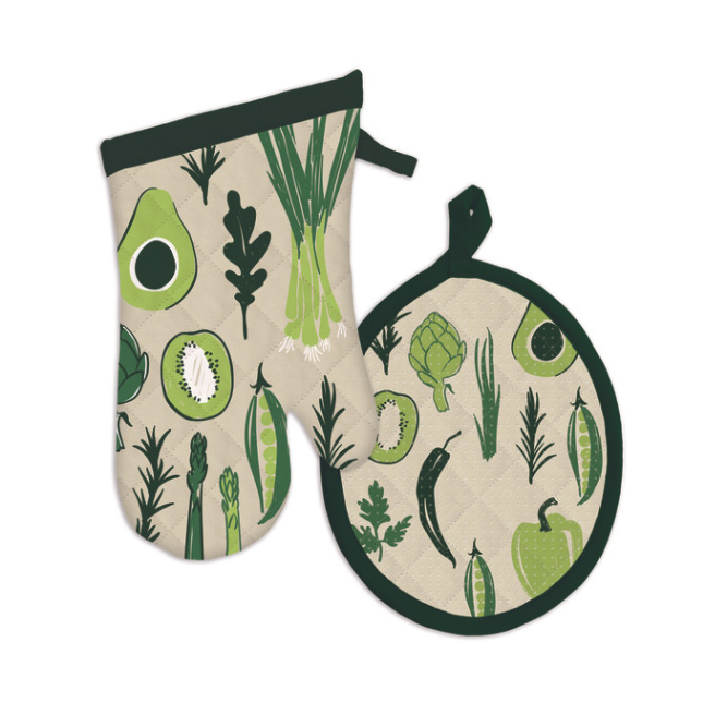 Oven Mitt & Potholder (2pc set) - Vegetables