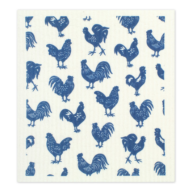 Sponge Cloth - Blue Rooster