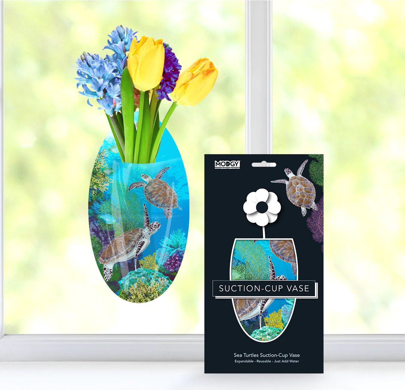 Large Suction Vase- Sea Turtles