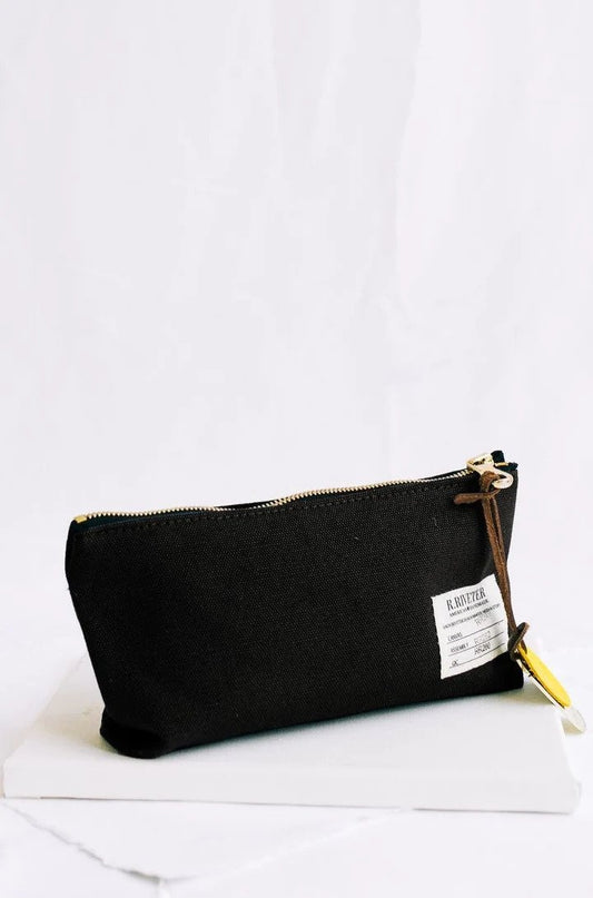 LUCY | SIGNATURE BLACK CANVAS ZIPPER POUCH