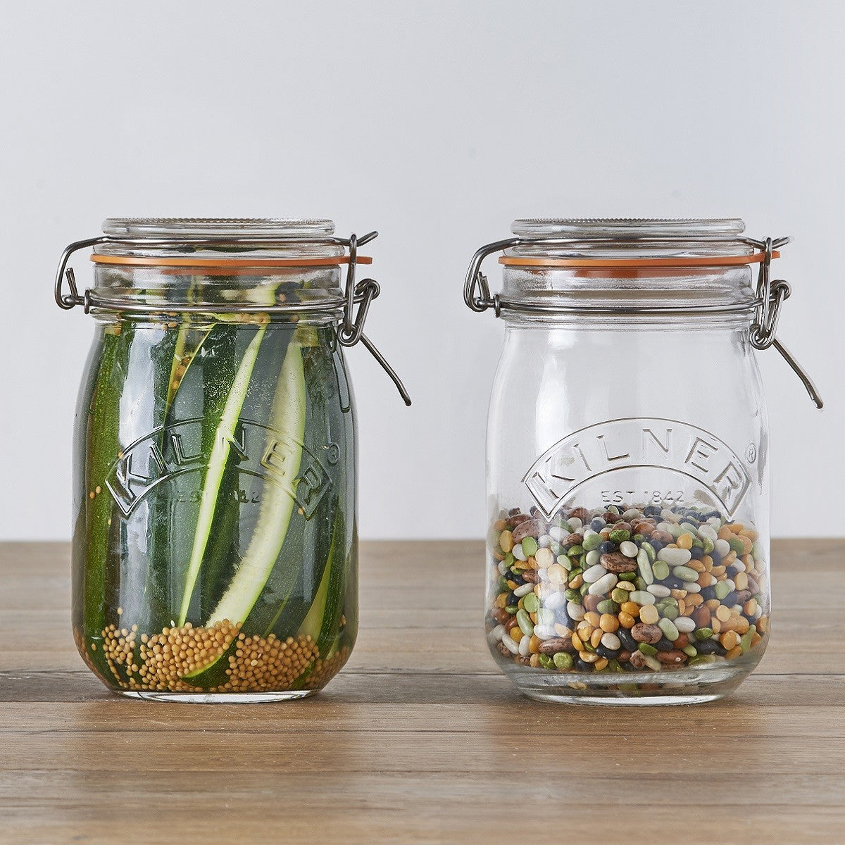 Round Glass Clip Top Jar- 1L