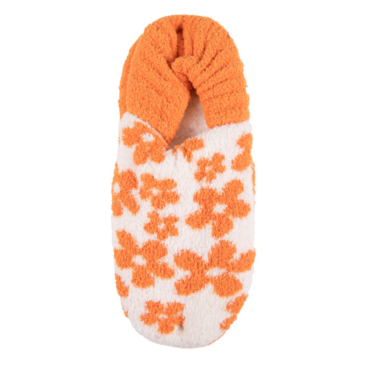 Orange Daisy Slipper Sock