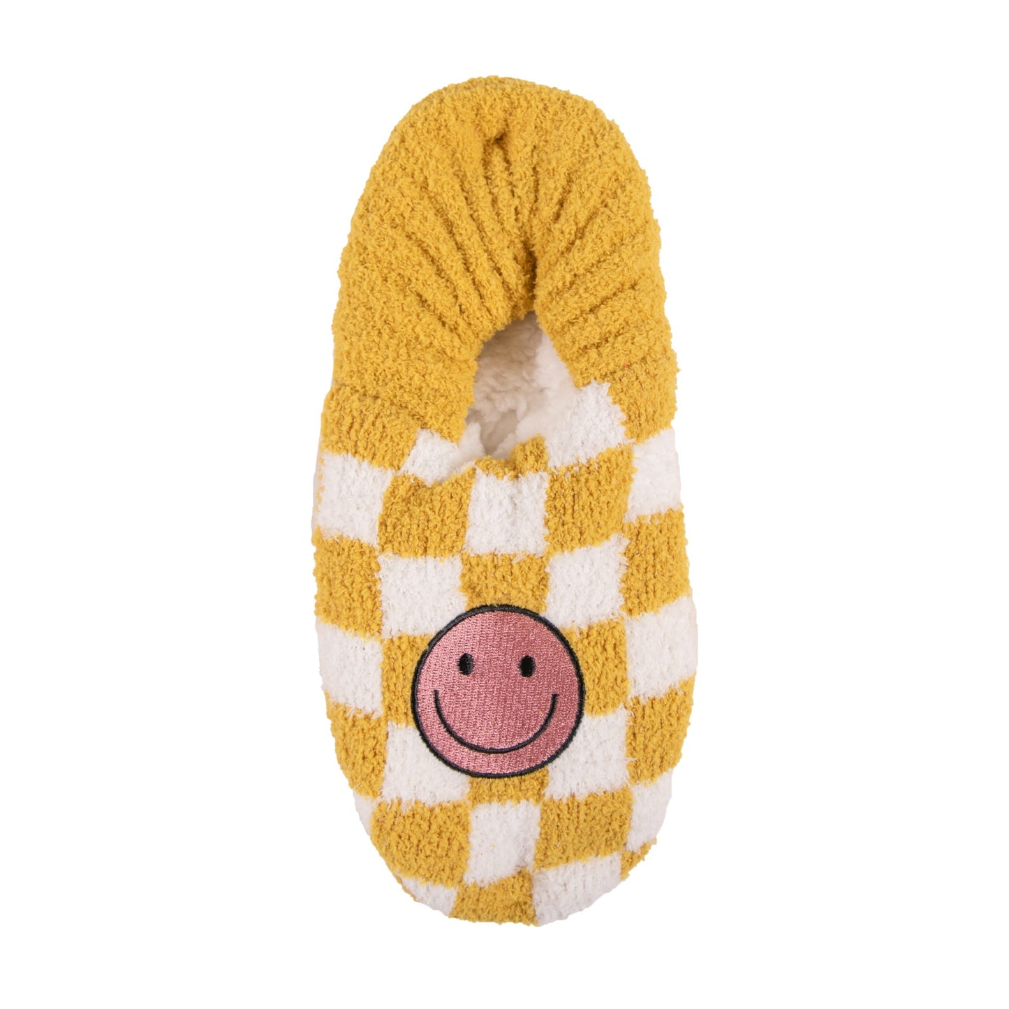 Yellow Smiley Slipper Sock