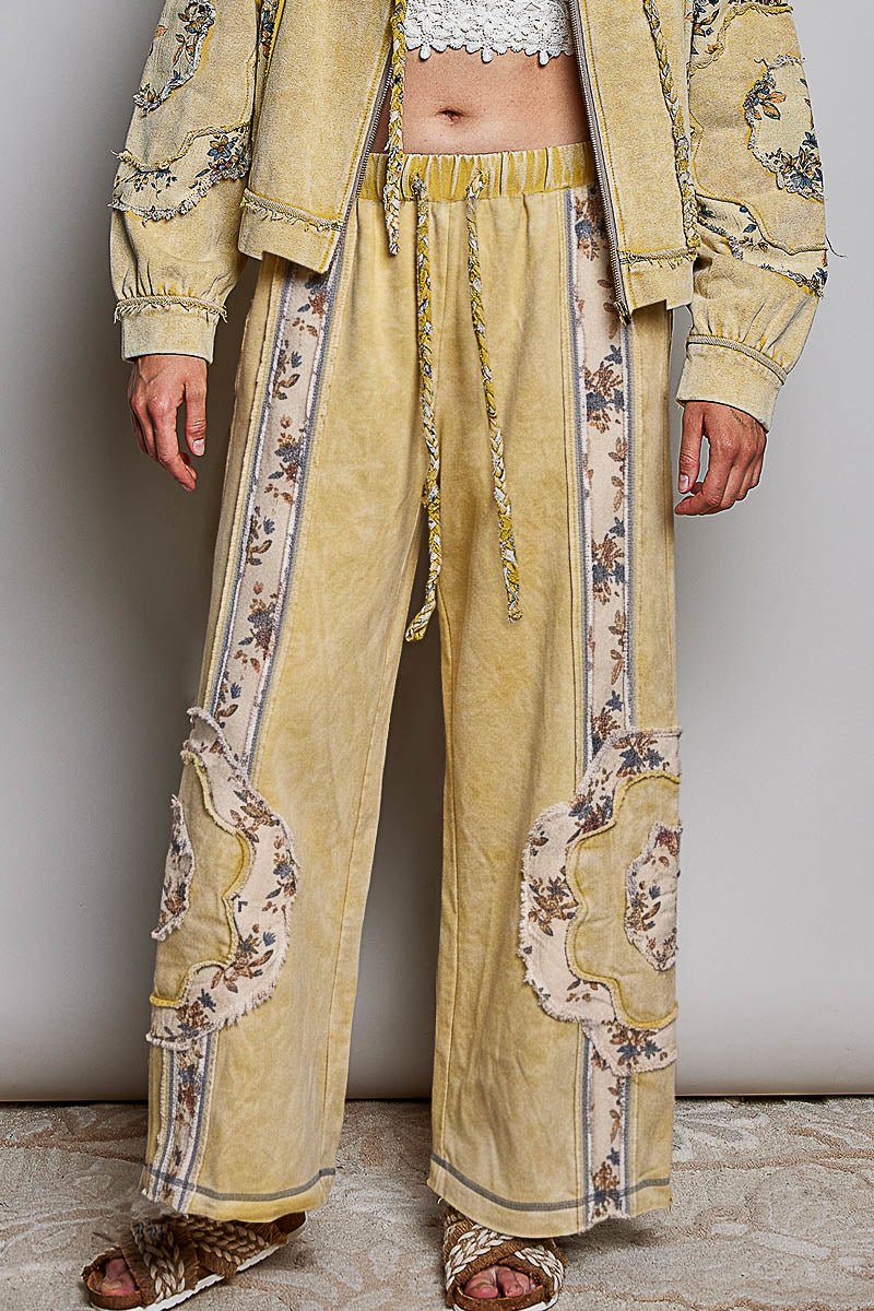 WIDE LEG PATCHWORK PANT