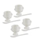 PORCELAIN EGG CUP AND SPOON SET (4 Cups + 4 Spoons)