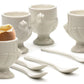 PORCELAIN EGG CUP AND SPOON SET (4 Cups + 4 Spoons)