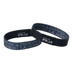 TAP TO PRAY WRISTBAND SYMBOLS OF FAITH GREY