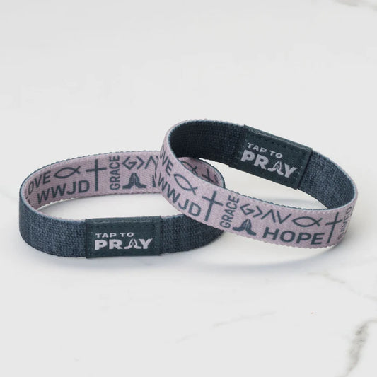 TAP TO PRAY WRISTBAND SYMBOLS OF FAITH TAUPE