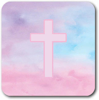 TAP TO PRAY COTTON CANDY CROSS VINYL STICKER