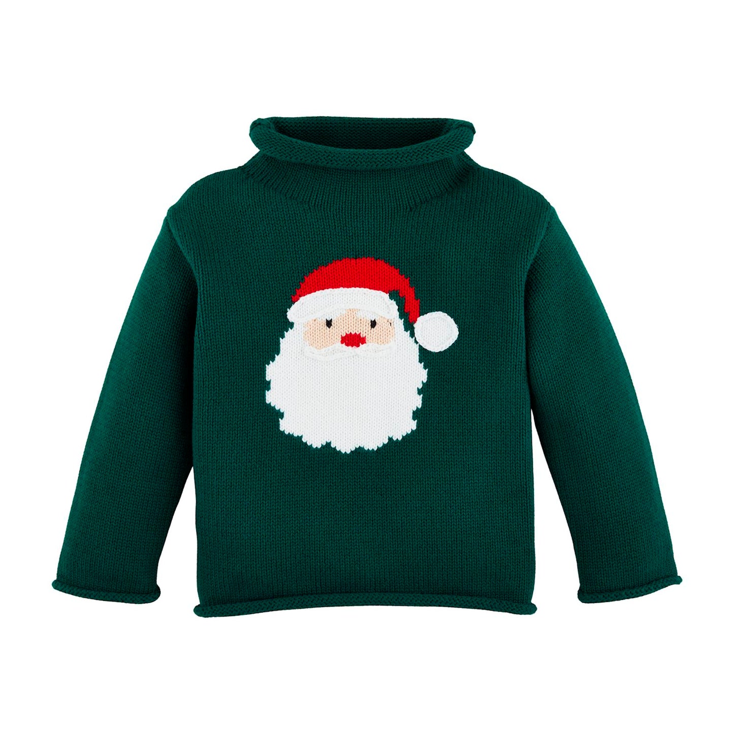 GREEN SANTA ROLLNECK SWEATER