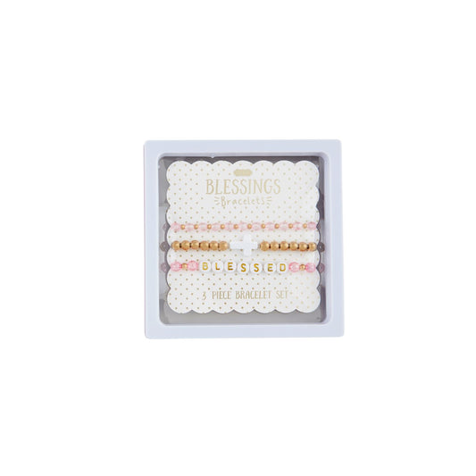 WHITE CROSS BEADED BRACELETS