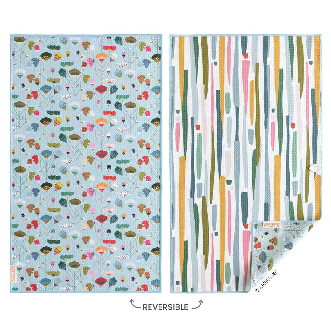 FLORAL STEMS REVERSIBLE MICRFIBER DISH TOWEL