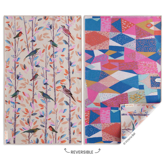 SONGBIRDS REVERSIBLE MICROFIBER DISH TOWEL