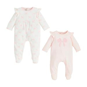 Pink Boucle Bow Sleeper