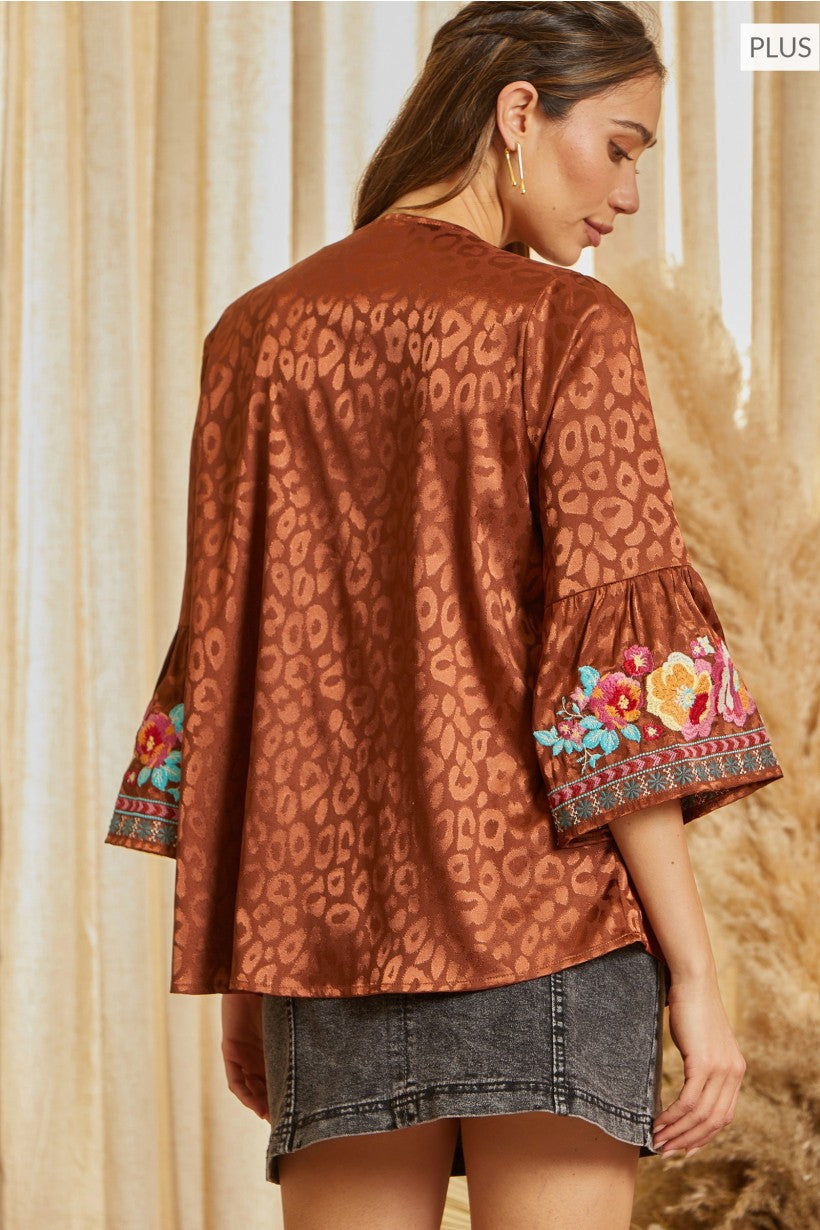 Embroidered Blouse Plus