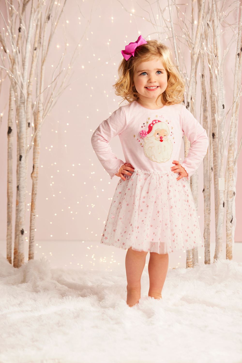 PINK SANTA TUTU DRESS- Small