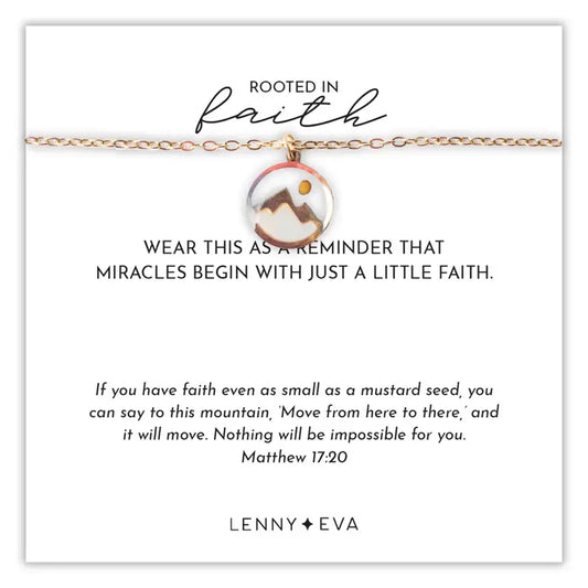 FAITH OVER FEAR MUSTARD SEED MOUNTAIN NECKLACE