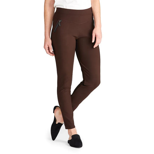 Jasmine Zip Pocket Leggings- Espresso