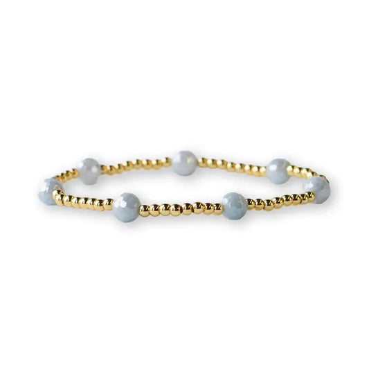 GILDED GOLD DOT BRACELET AQUAMARINE