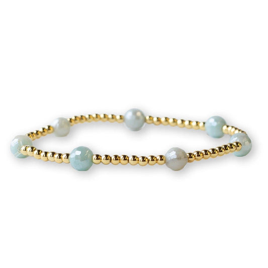 GILDED GOLD DOT BRACELET AMAZONITE