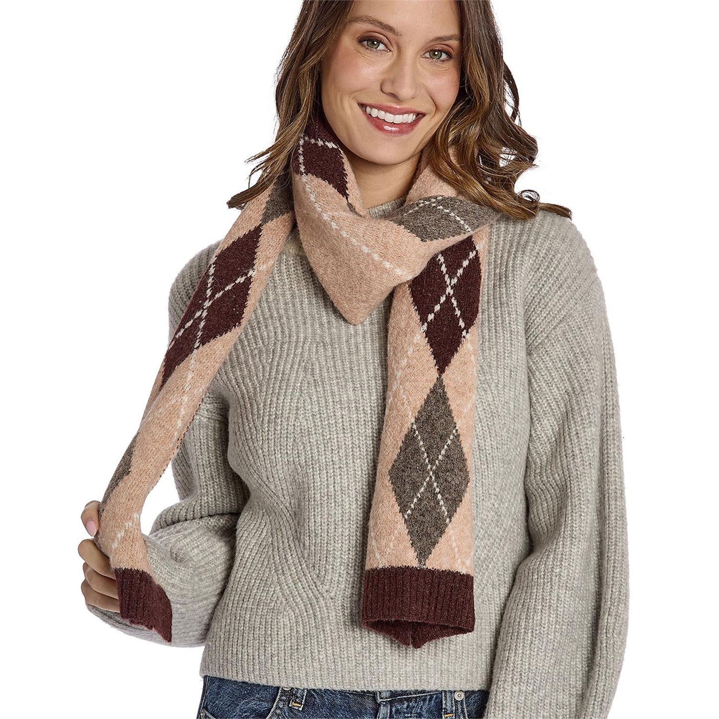 ARGYLE SCARF BEIGE
