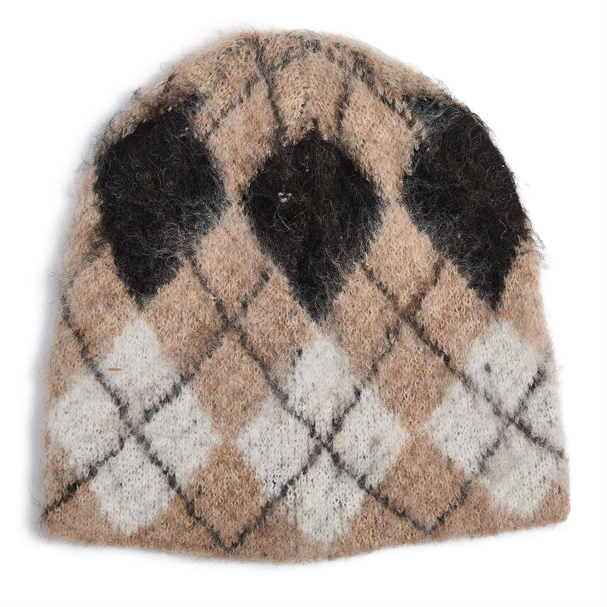 ARGYLE HAT BEIGE/BLACK