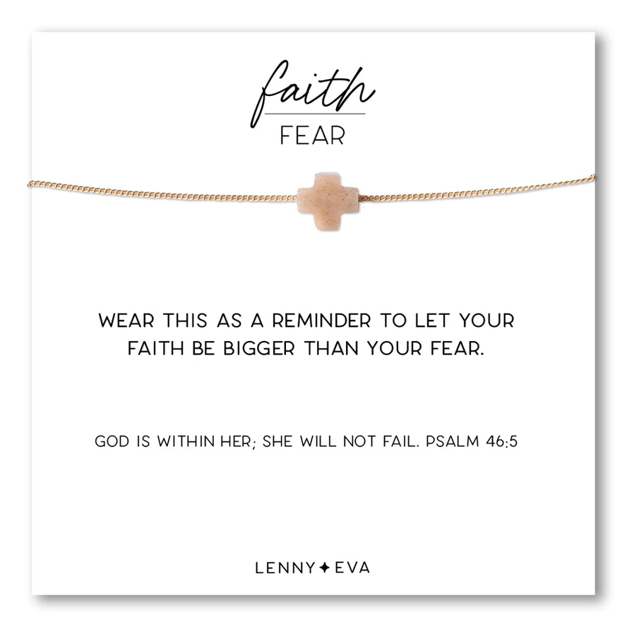 FAITH OVER FEAR SUNSTONE NECKLACE