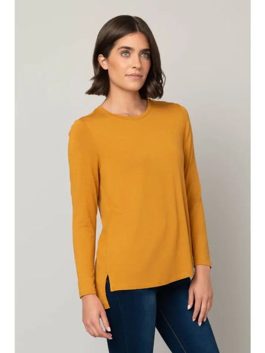 MUSTARD SCOOP NECK TEE