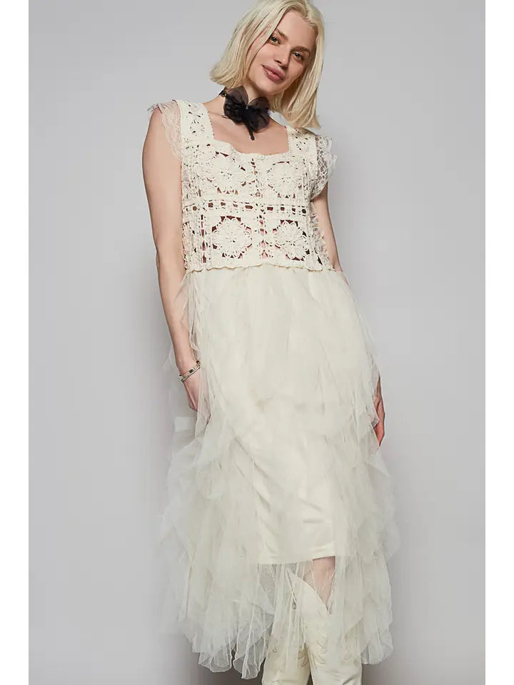 CROCHET LACE DRESS- ONE SIZE