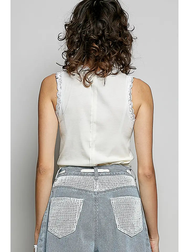 LACE TRIM TANK TOP