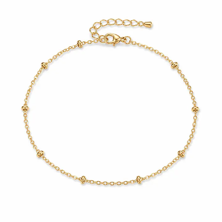 Tarnish Resistant Gold satellite chain anklet