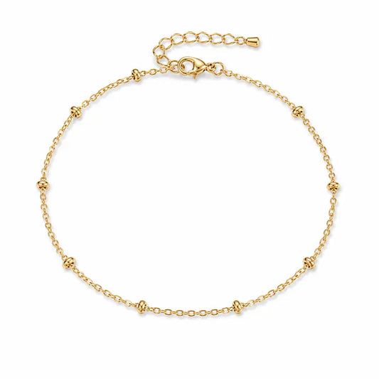 Tarnish Resistant Gold satellite chain anklet