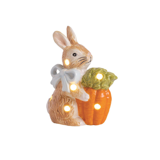 BUNNY W/CARROT LED LIGHT UP SITTER