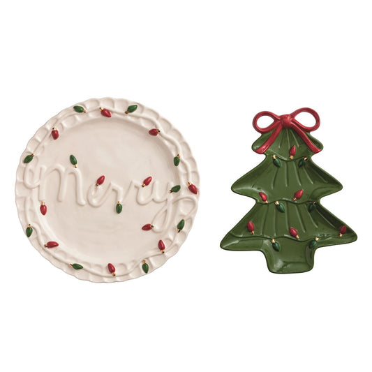 MERRY TREE BOW PLATTER SET