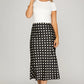 POLKA DOT MIDI SKIRT-BLACK