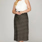 POLKA DOT MIDI SKIRT-BLACK