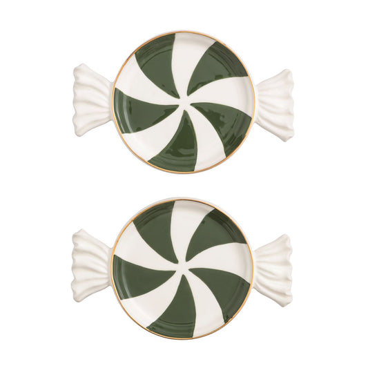 GREEN CANDY TIDBIT PLATE