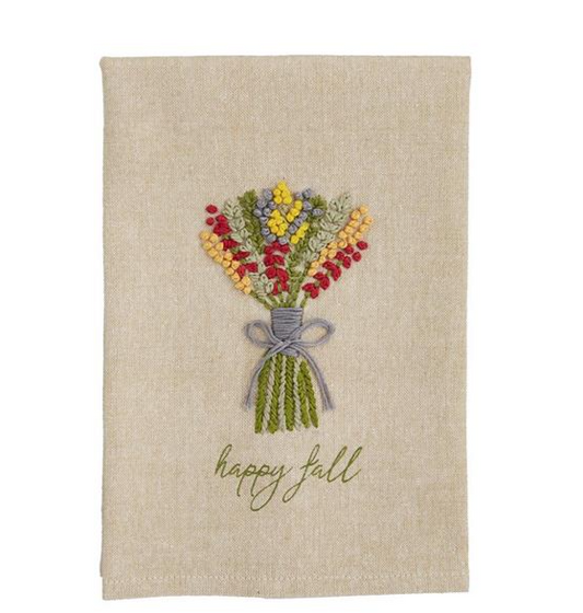 HAPPY FALL FRENCH KNOT TOWELS