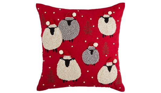 SQUARE CHRISTMAS FARM ANIMAL PILLOW