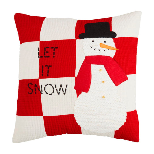 SNOWMAN QUILTED CHRISTMAS PILLOW